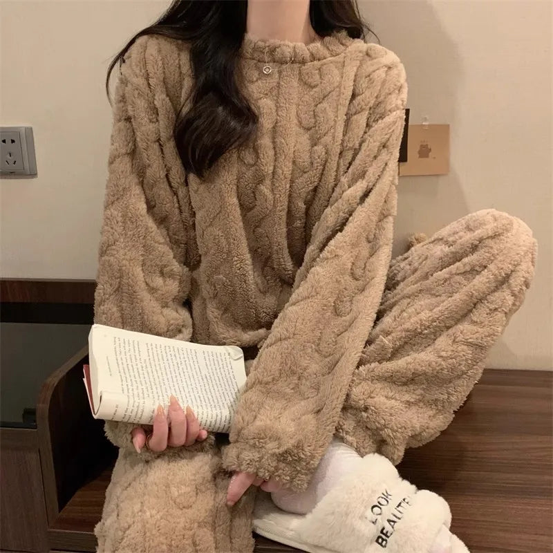 Thickened Warm Sleepwear: Winter Set