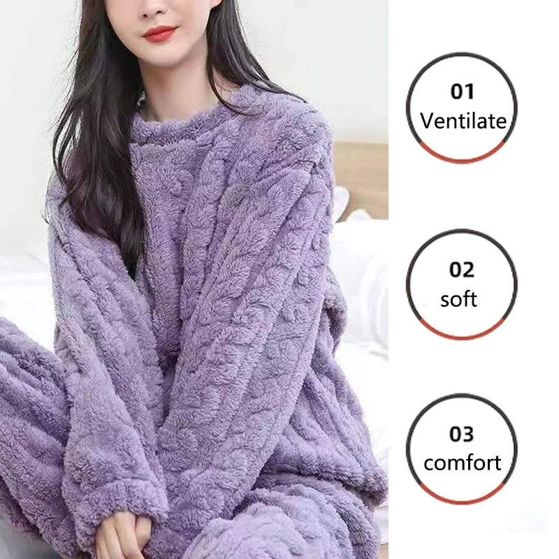 Thickened Warm Sleepwear: Winter Set