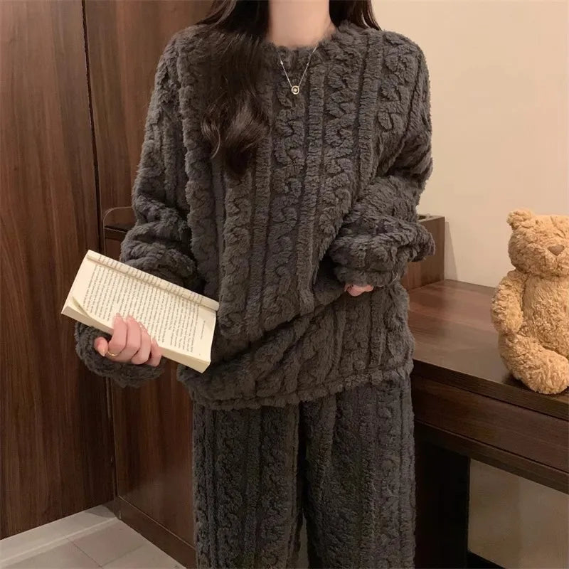 Thickened Warm Sleepwear: Winter Set