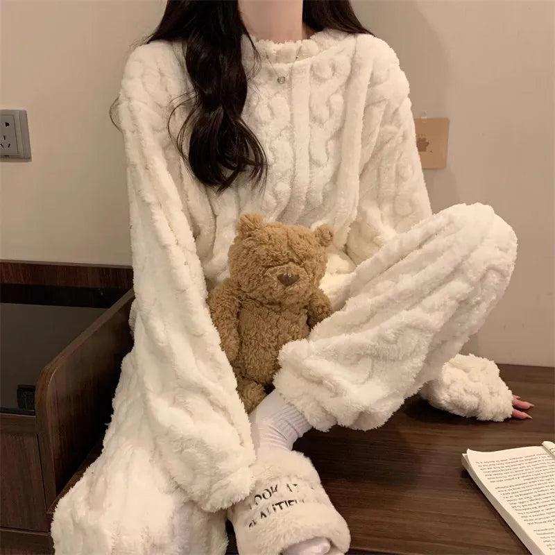 Thickened Warm Sleepwear: Winter Set