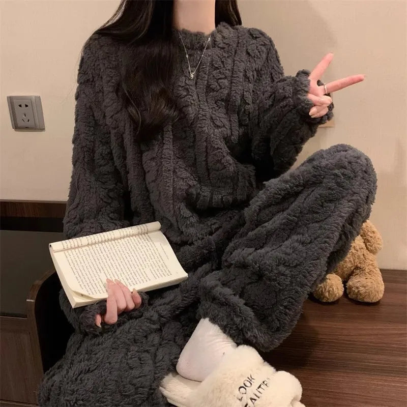 Thickened Warm Sleepwear: Winter Set