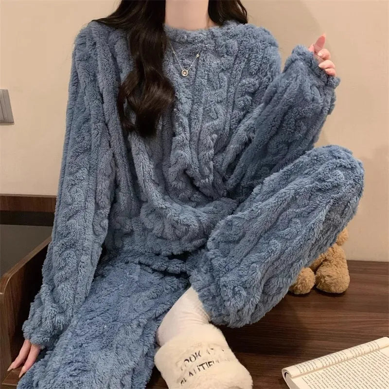 Thickened Warm Sleepwear: Winter Set