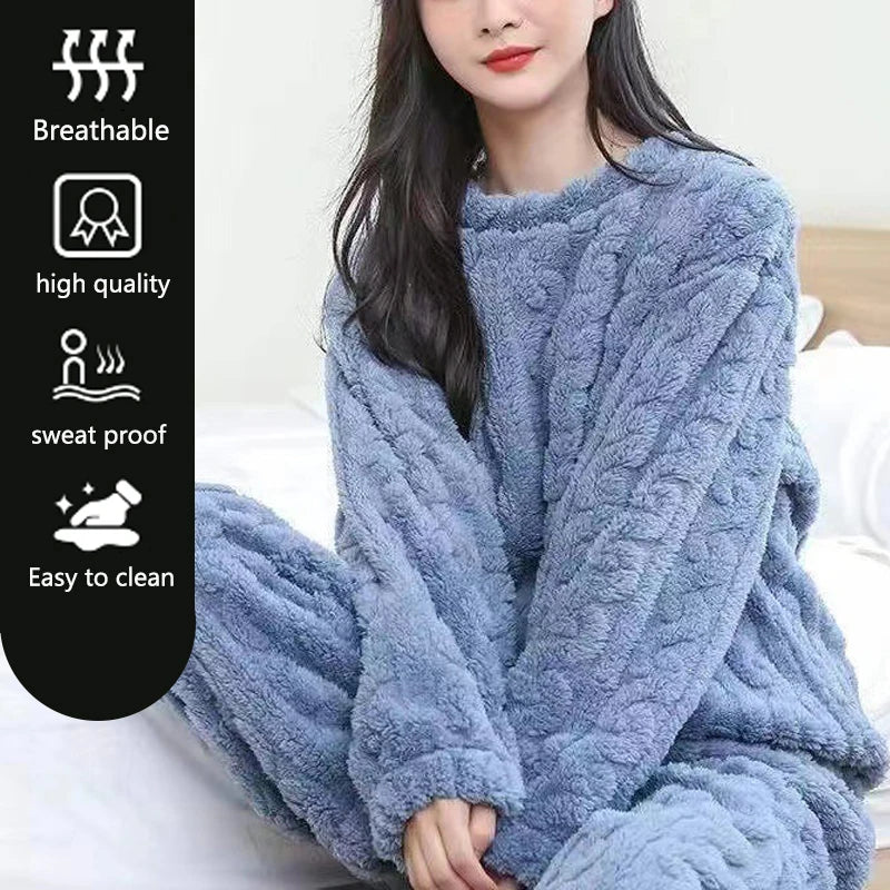 Thickened Warm Sleepwear: Winter Set