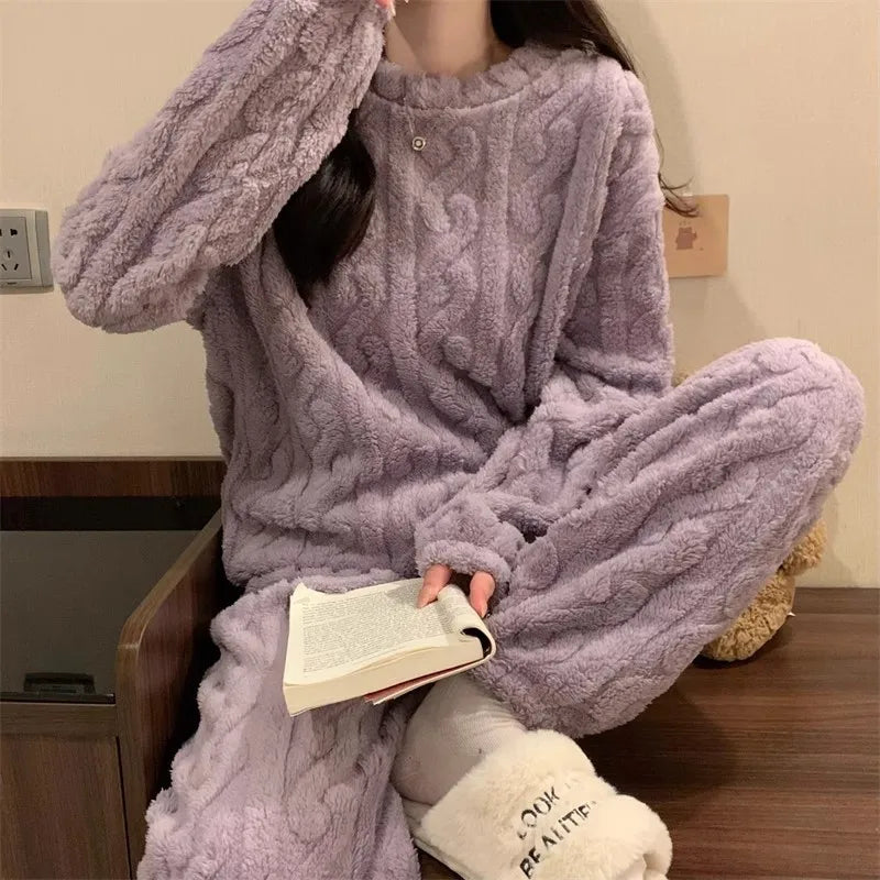 Thickened Warm Sleepwear: Winter Set